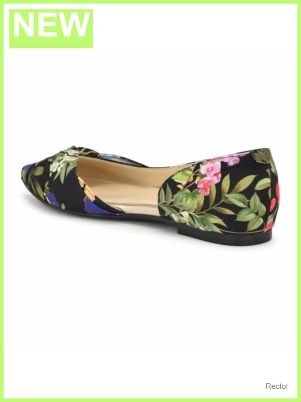 Nine West Briane Floral Ballet Flats Slip-On Pointed Toe Women's Dress Shoes
